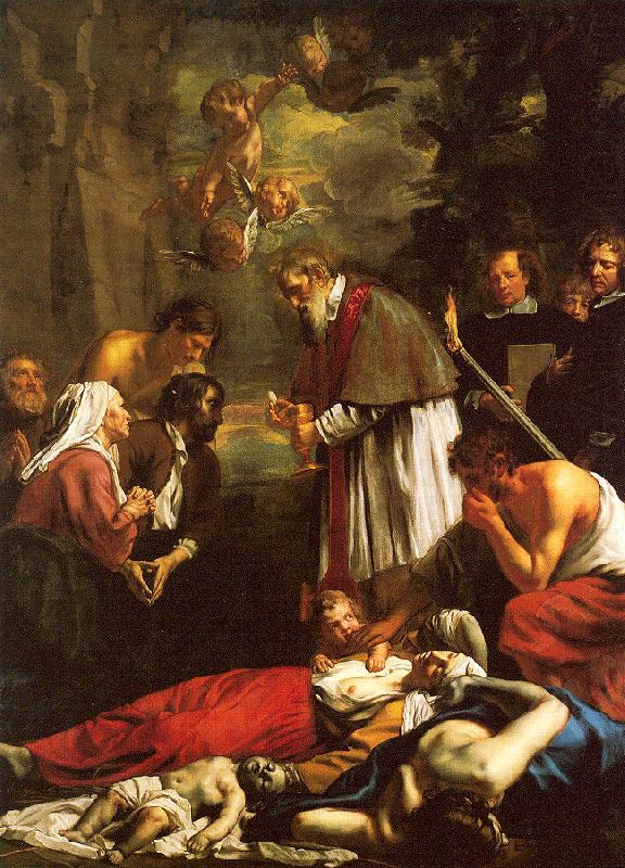 Oost, Jacob van the Younger St. Macaire of Ghent Tending the Plague-Stricken china oil painting image